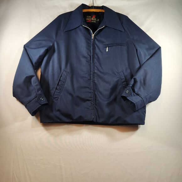 Sears The Mens Store Mechanic Service Jacket Coat Blue Mens Size 42 Tall Vintage - Picture 1 of 16